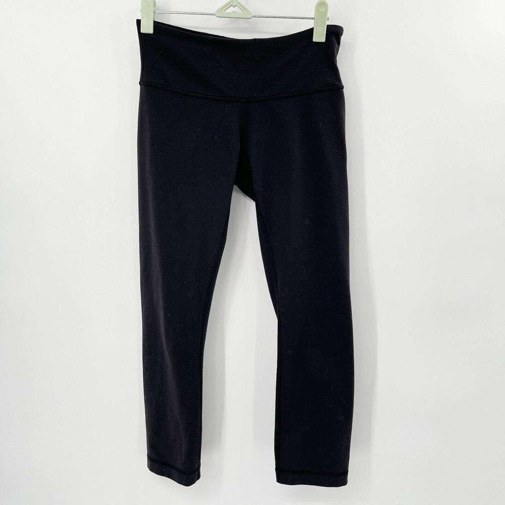 Lululemon Wunder Under Leggings Yoga Mid‎ Rise Black Size 4 Pull On Stretch